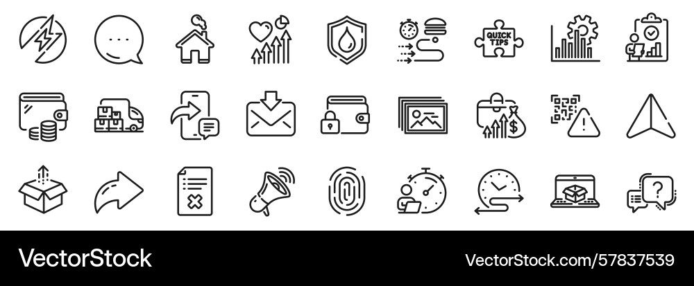 Quick tips reject file and question mark line Quick tips reject file and question mark line Vector Image