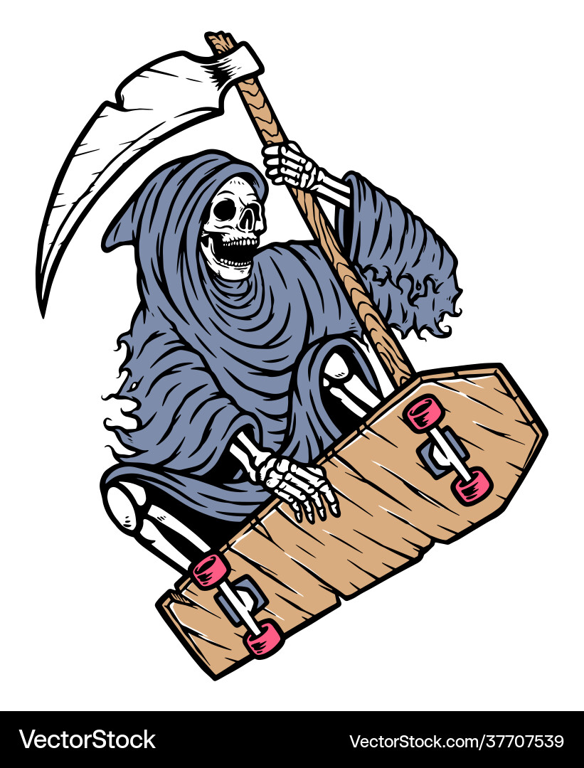 Reaper Skateboarding Vector Image