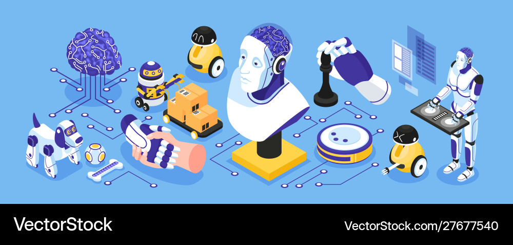 AI Robotics Automation vector image