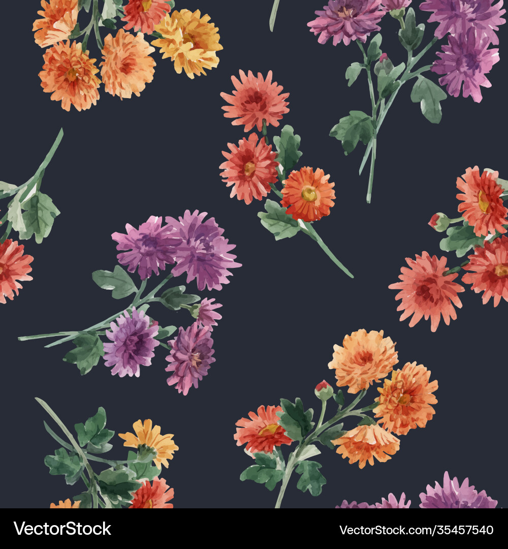 Beautiful seamless floral pattern with watercolor Beautiful seamless floral pattern with watercolor vector image