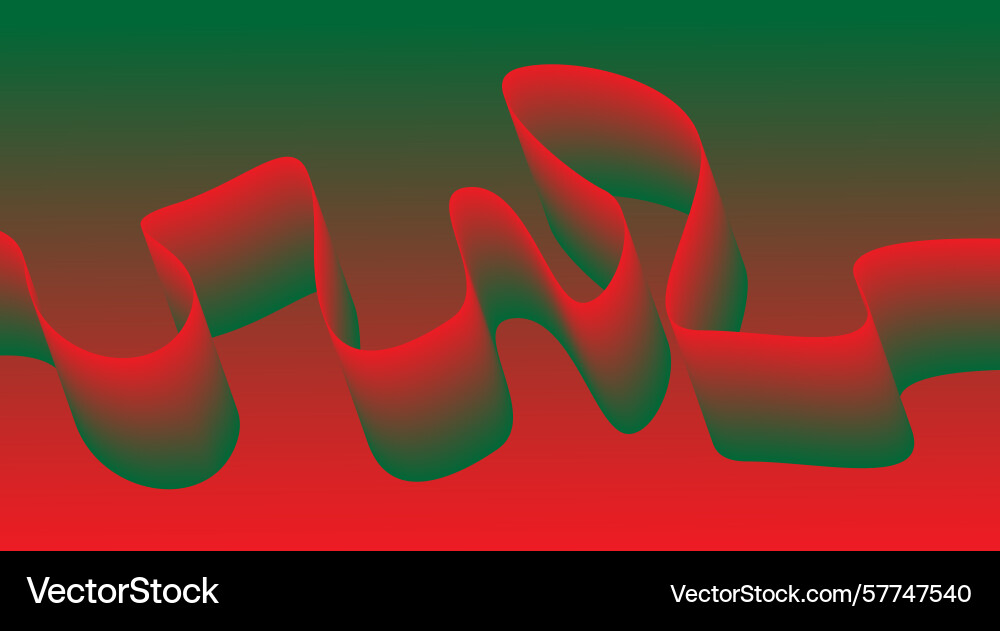 Blend wavy green and red gradient abstract design Vector Image