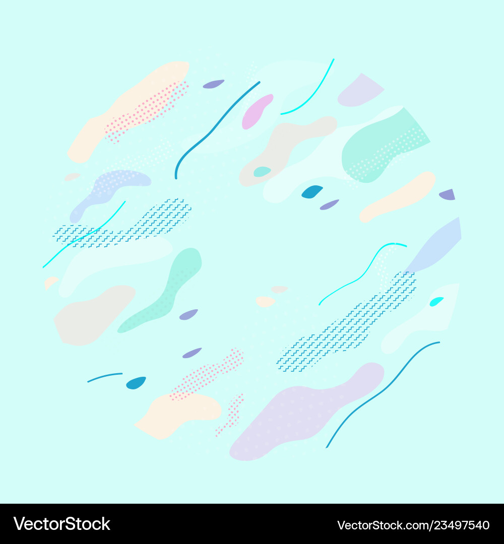 Fluid elements in circle composition Fluid elements in circle composition vector image
