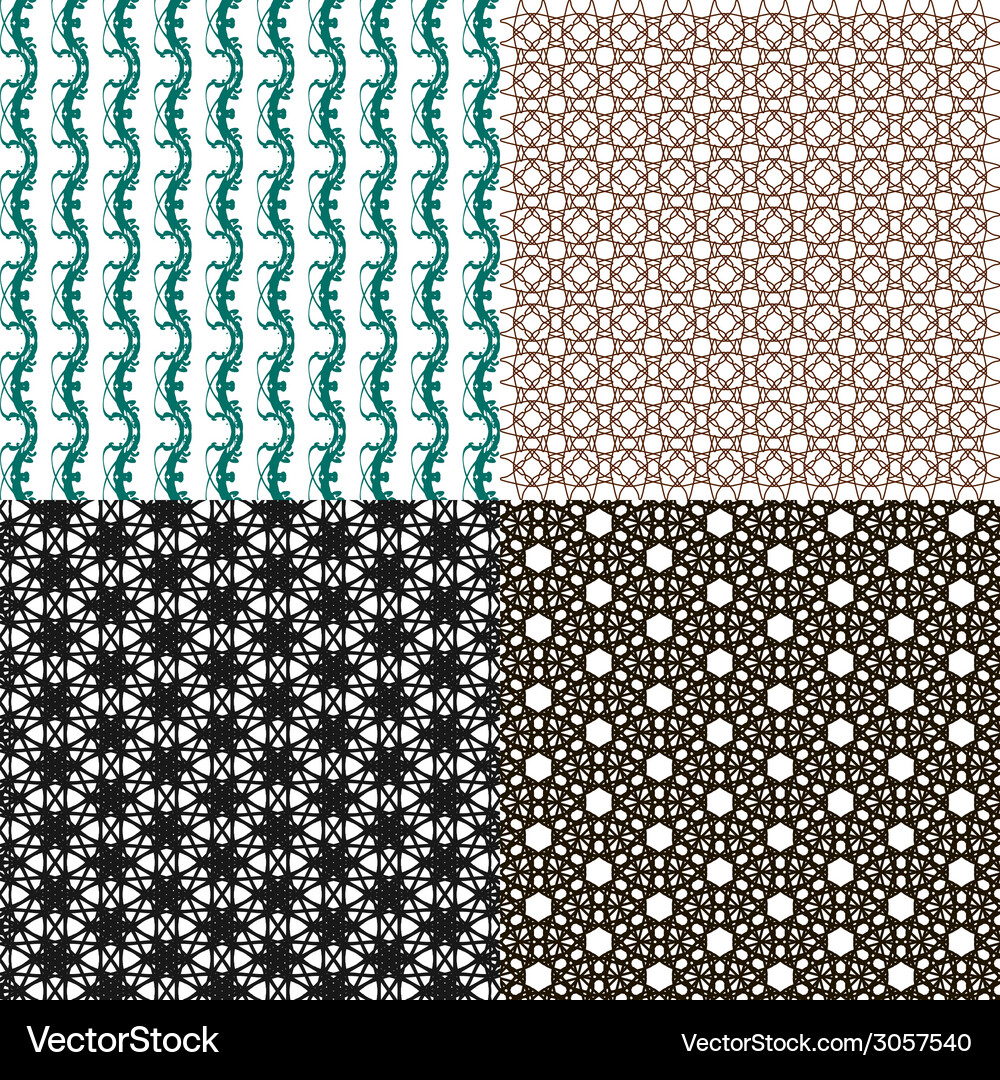 Geometric patterns tiling set of abstract vintage Vector Image