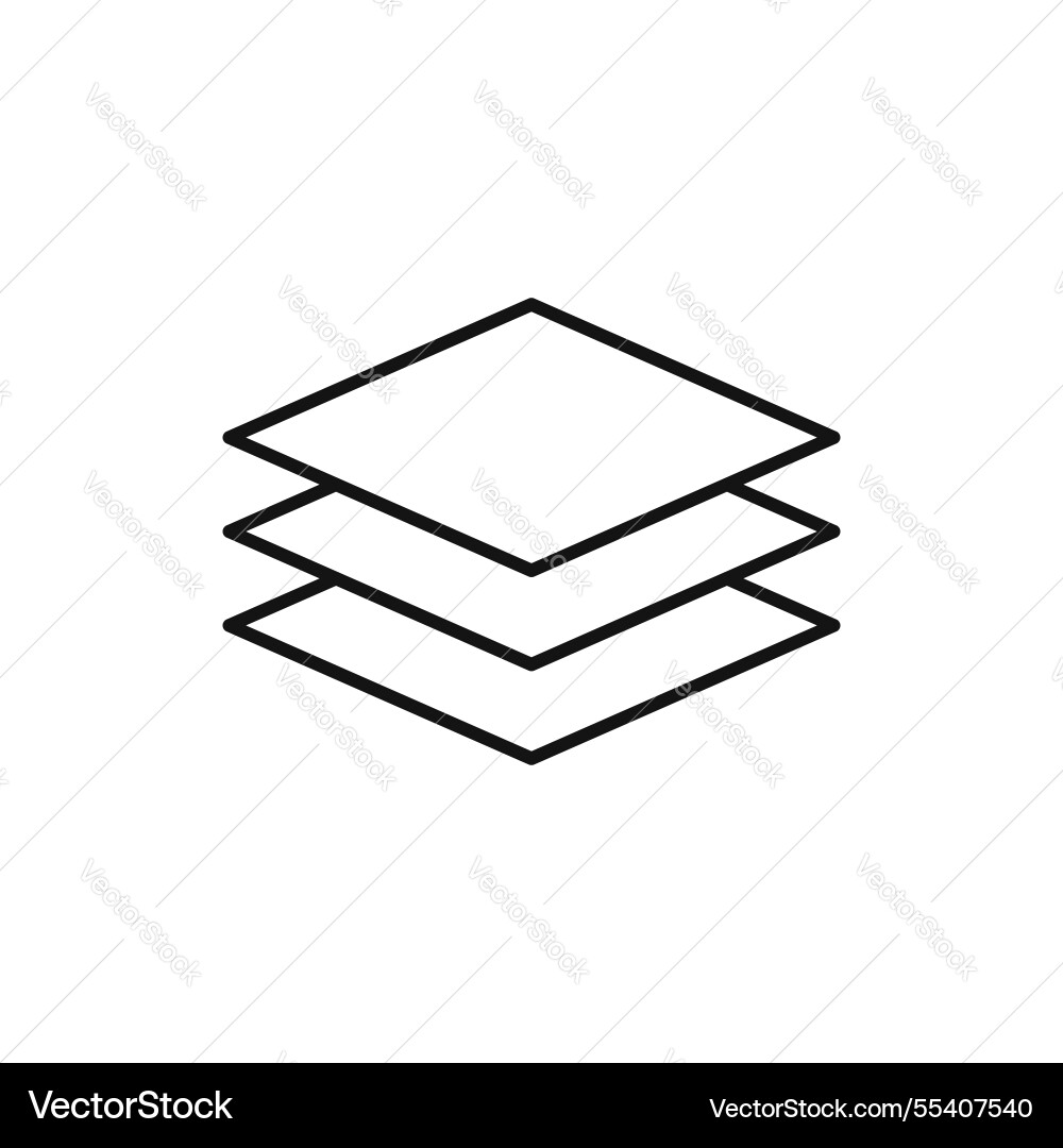 Layers icon simple thin line Layers icon simple thin line vector image