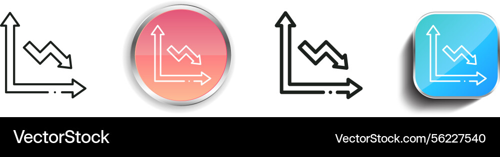 Loss icon thin linear regular and button style Vector Image