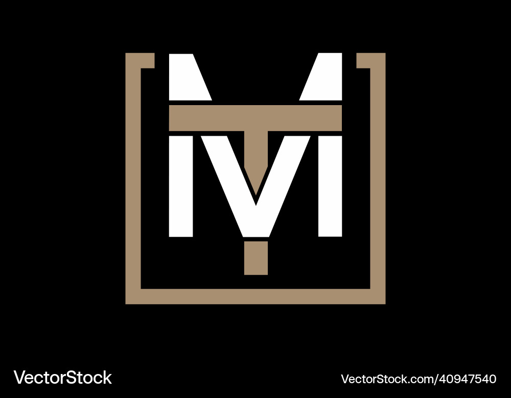 Mt or tm initial letter Royalty Free Vector Image