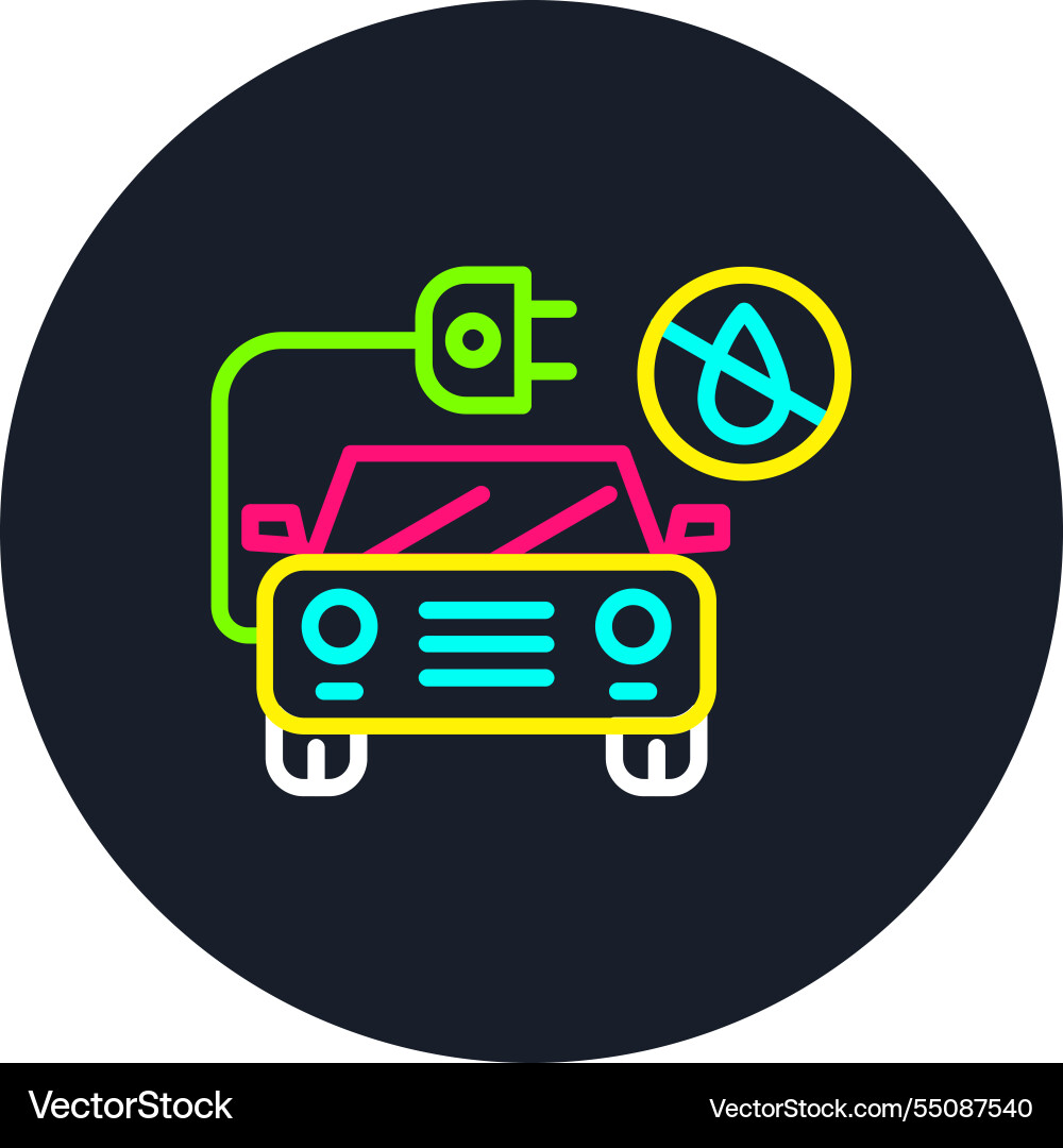 No fossil fuels line multi color icon Vector Image