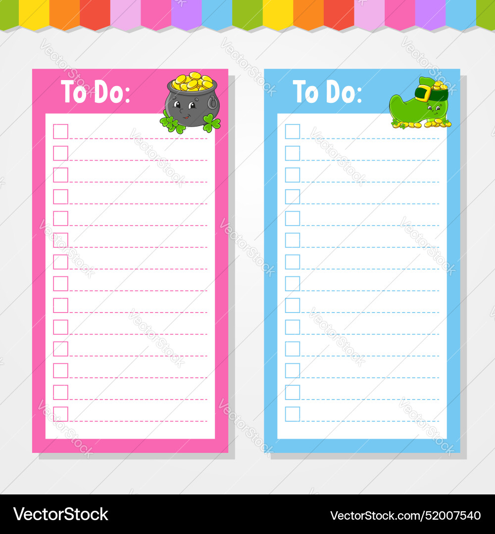 To do list for kids empty template To do list for kids empty template vector image
