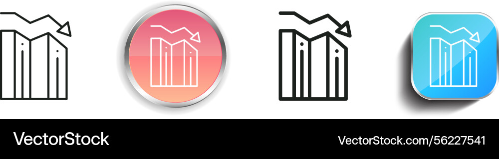 Loss icon thin linear regular and button style vector image