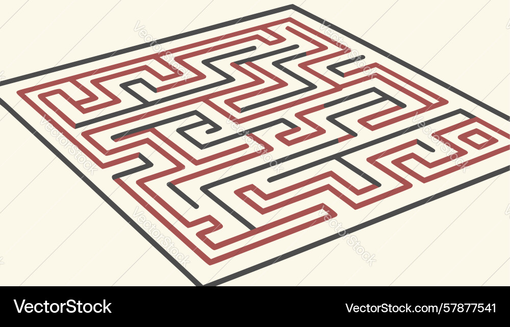 Rectangular isometric maze for problem solving Vector Image