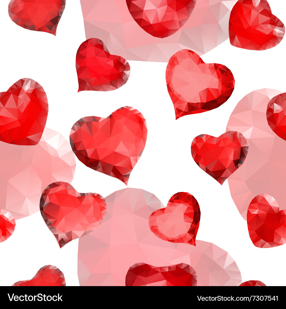 Red Heart Triangle Pattern vector image