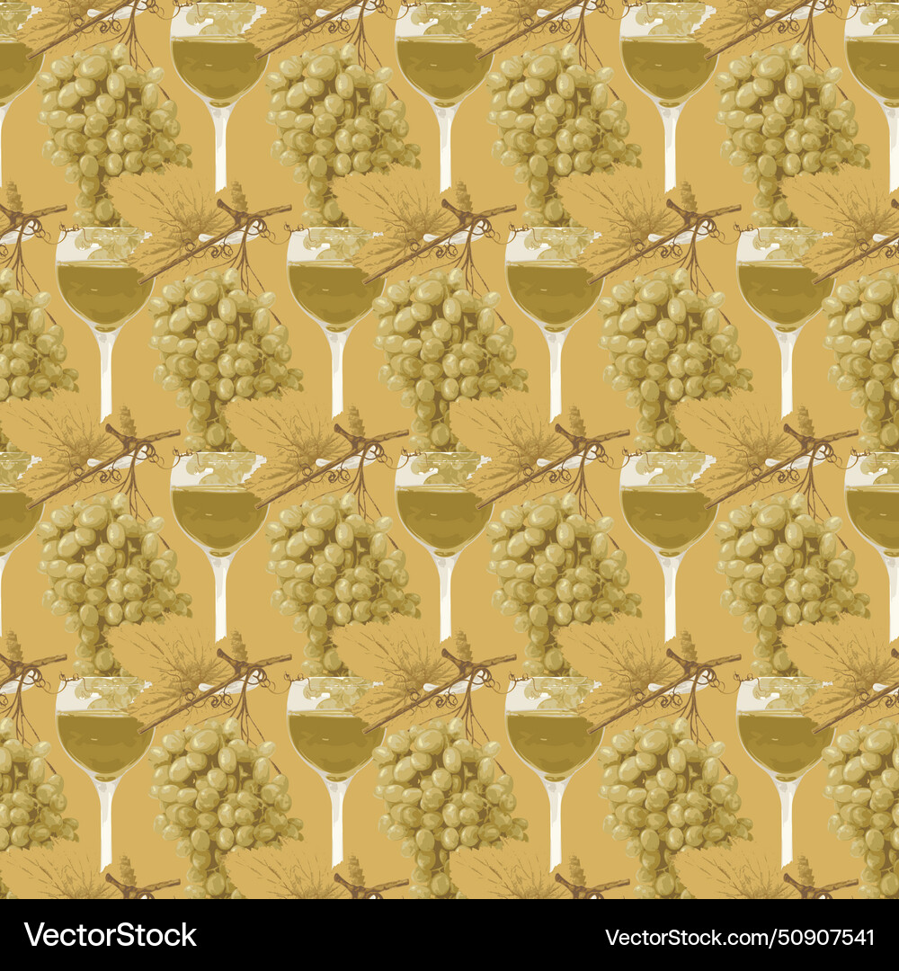 Seamless pattern with grapes and wine Seamless pattern with grapes and wine vector image