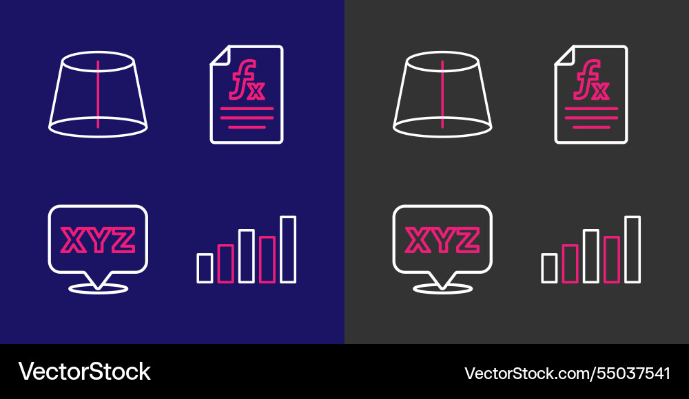 Set line graph schedule chart diagram xyz Set line graph schedule chart diagram xyz vector image