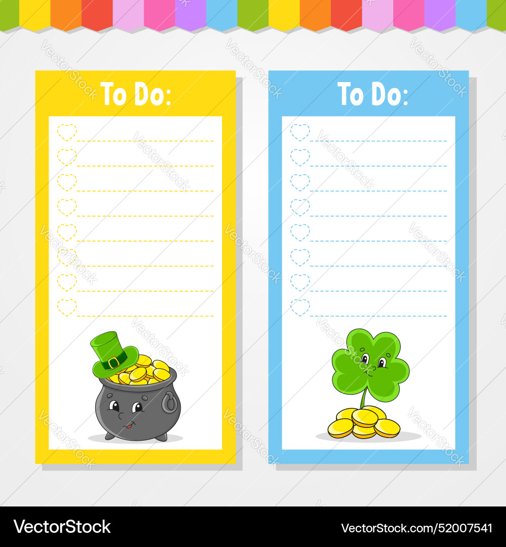 To do list for kids empty template To do list for kids empty template vector image