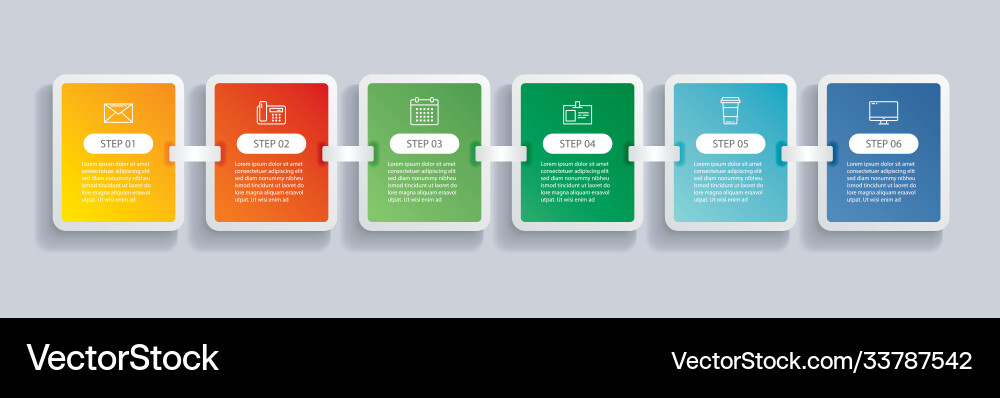 6 infographics rectangle paper index with data 6 infographics rectangle paper index with data vector image