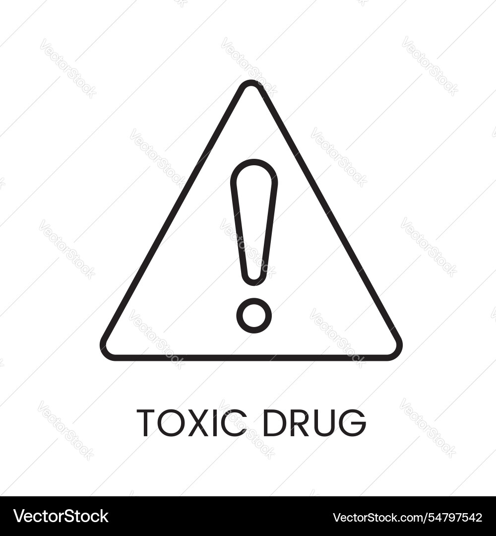 A linear icon of triangular warning sign vector image