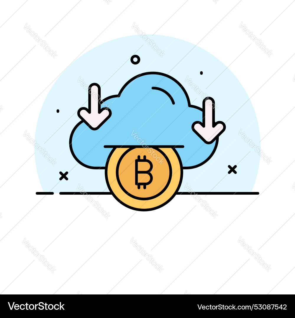 Bitcoin cloud mining design in modern style ready Vector Image