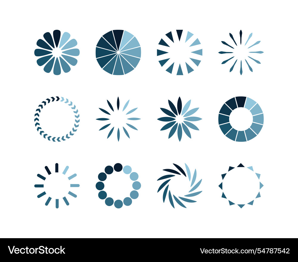 Collection loading bar status icon set of loaded Collection loading bar status icon set of loaded Vector Image