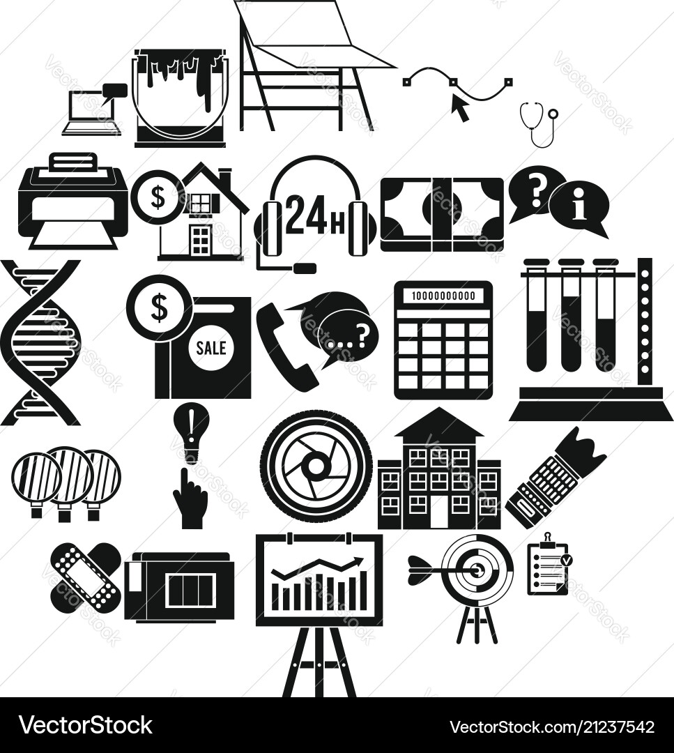 Department icons set simple style Department icons set simple style vector image