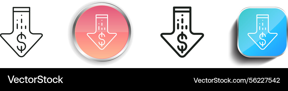 Losses icon thin linear regular and button style vector image