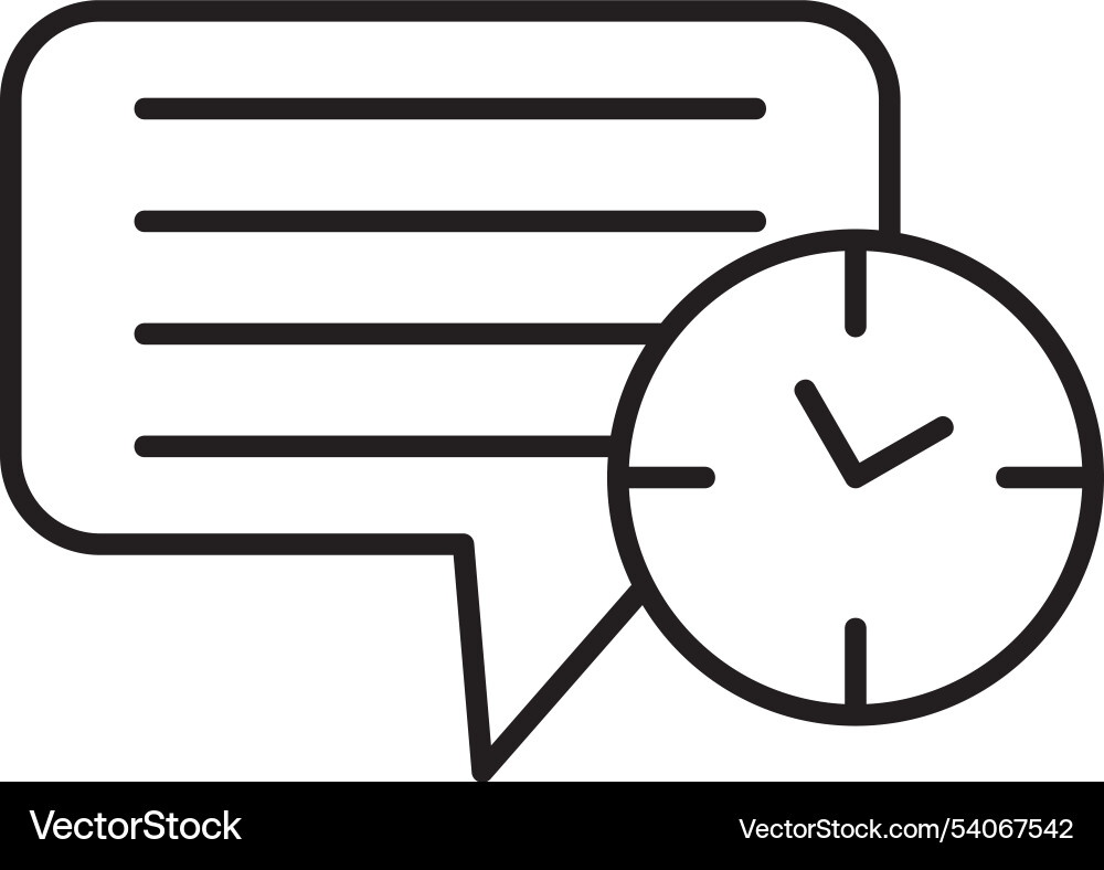 Message clock line icon design Vector Image