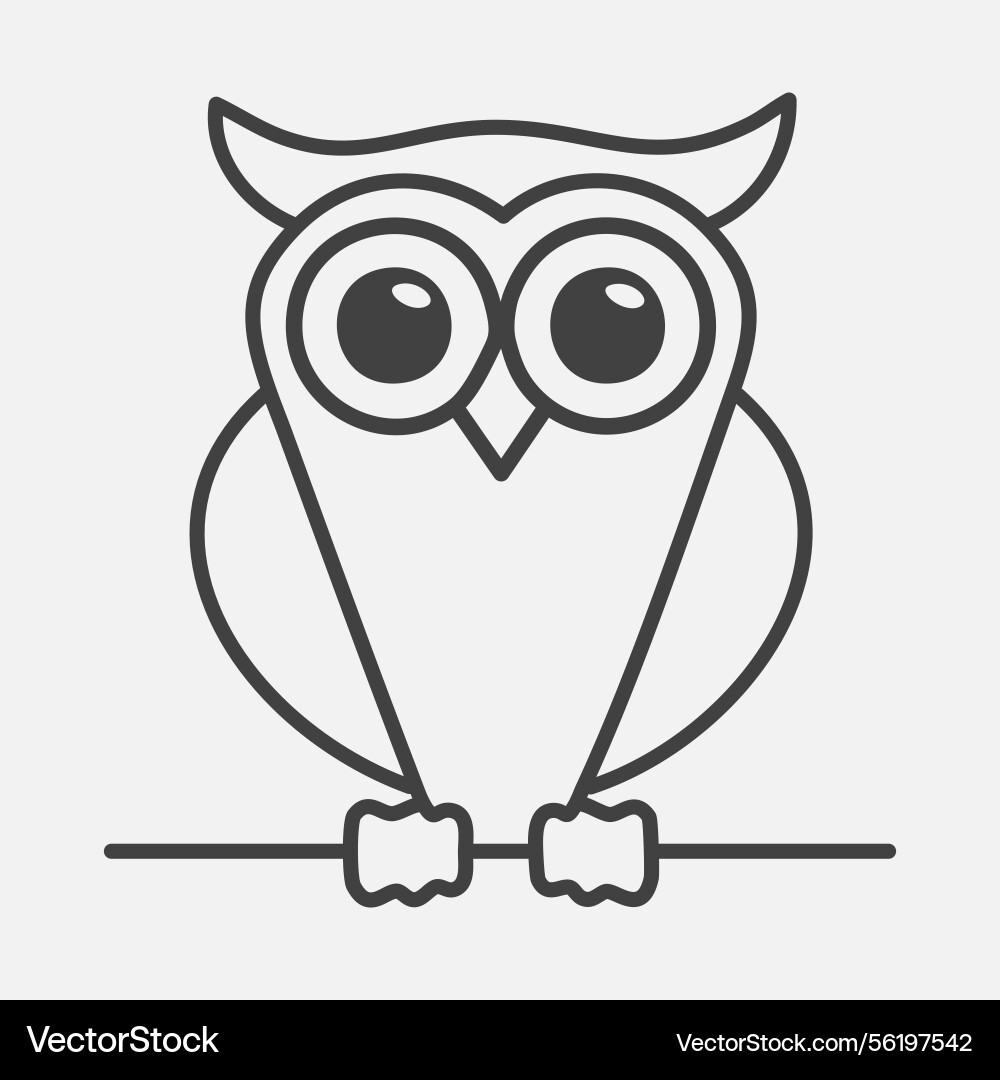 Owl outline style design designed for web and app Vector Image