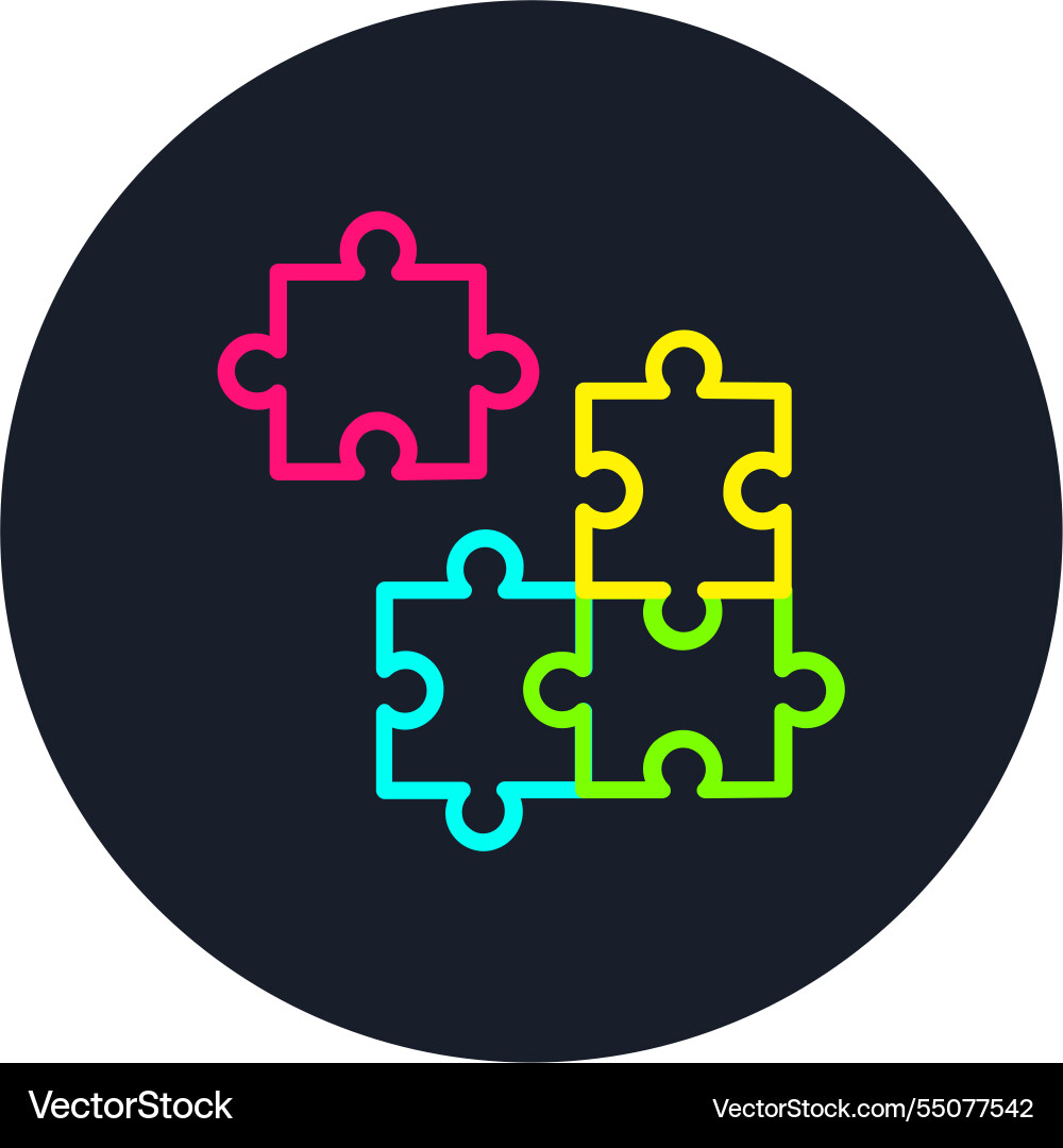 Puzzle line multi color icon Vector Image