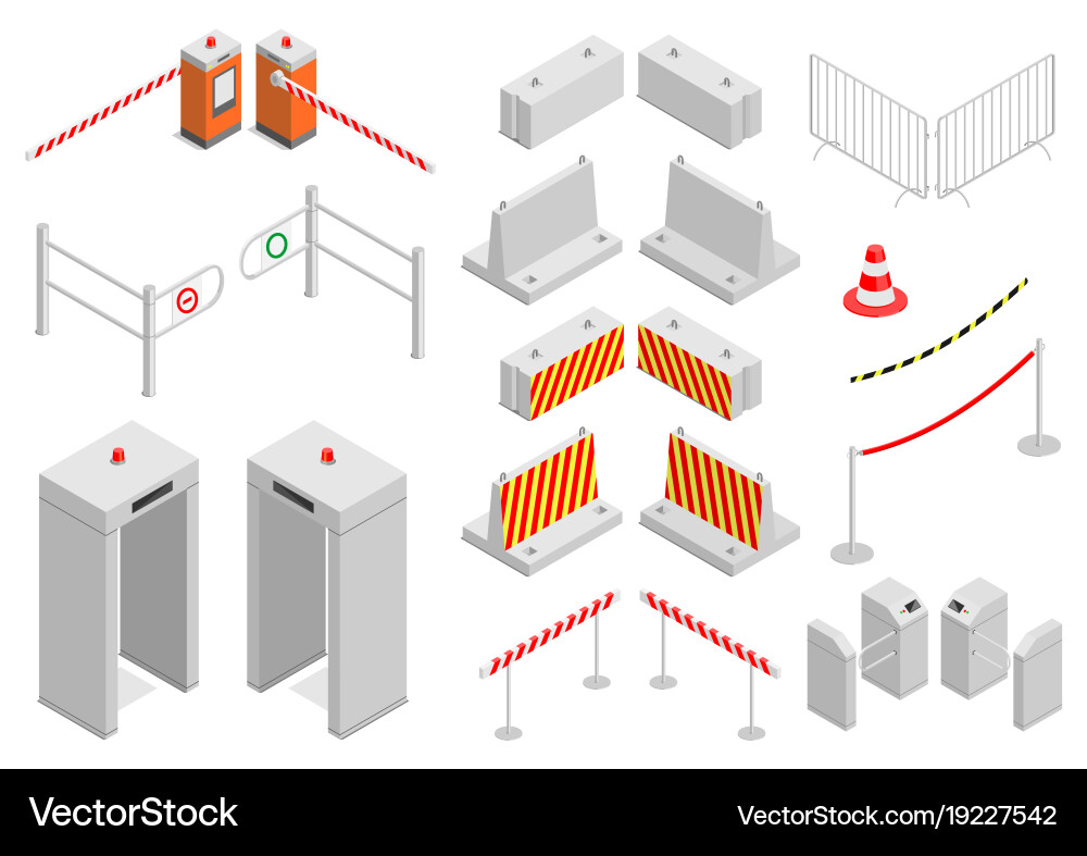 Set of elements infrastructure security Vector Image