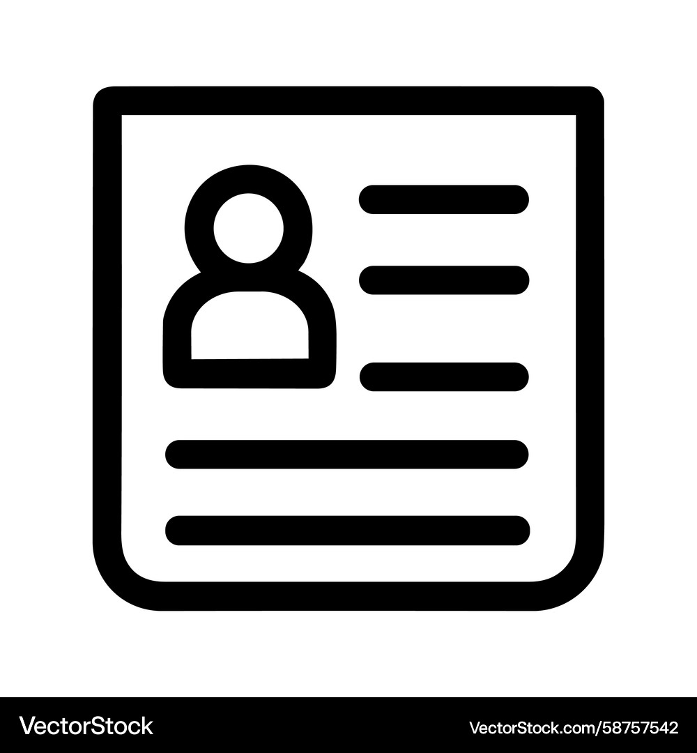 User Profile Icon - Document Style Vector Image