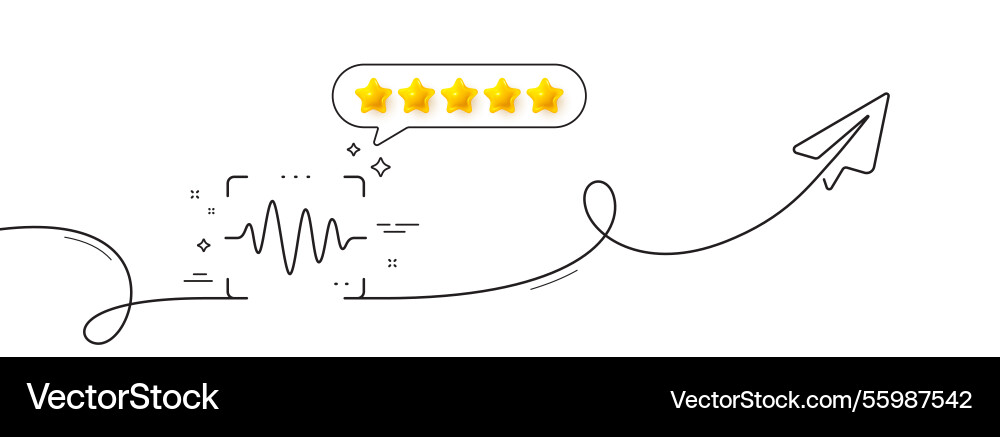 Voice wave line icon sound scan sign continuous vector image