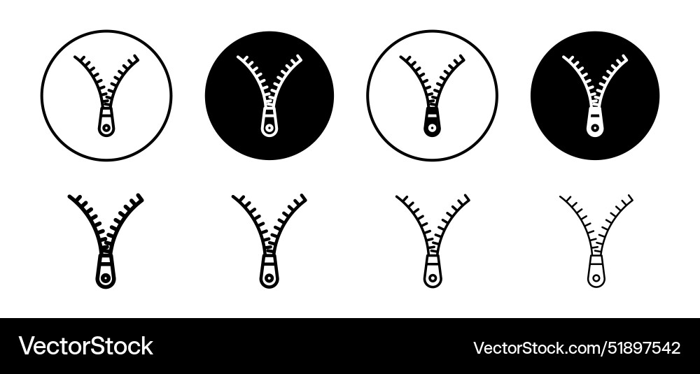 Zipper tool icon set collection for web Vector Image