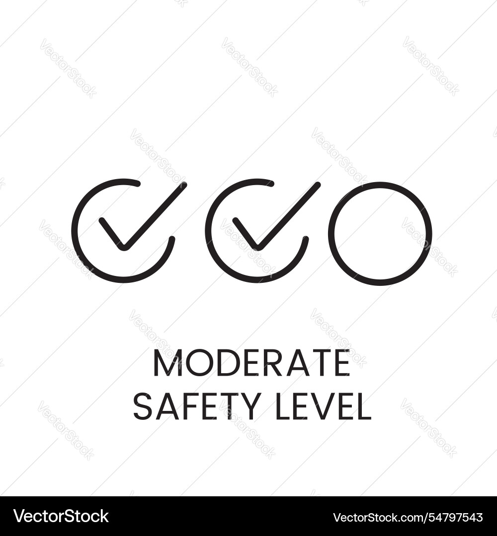 A linear icon of three circles with check Vector Image