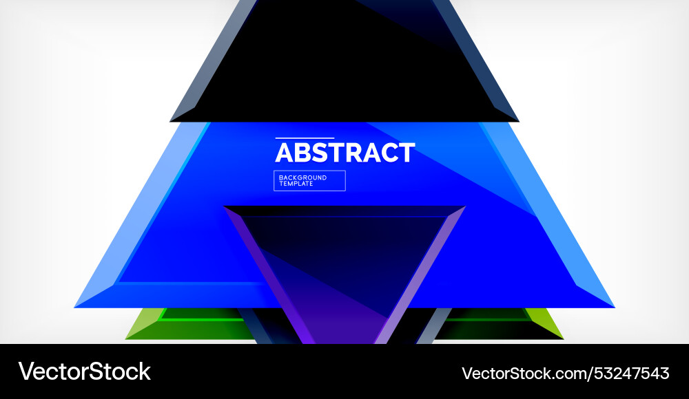 Abstract background - colorful triangles with 3d Vector Image