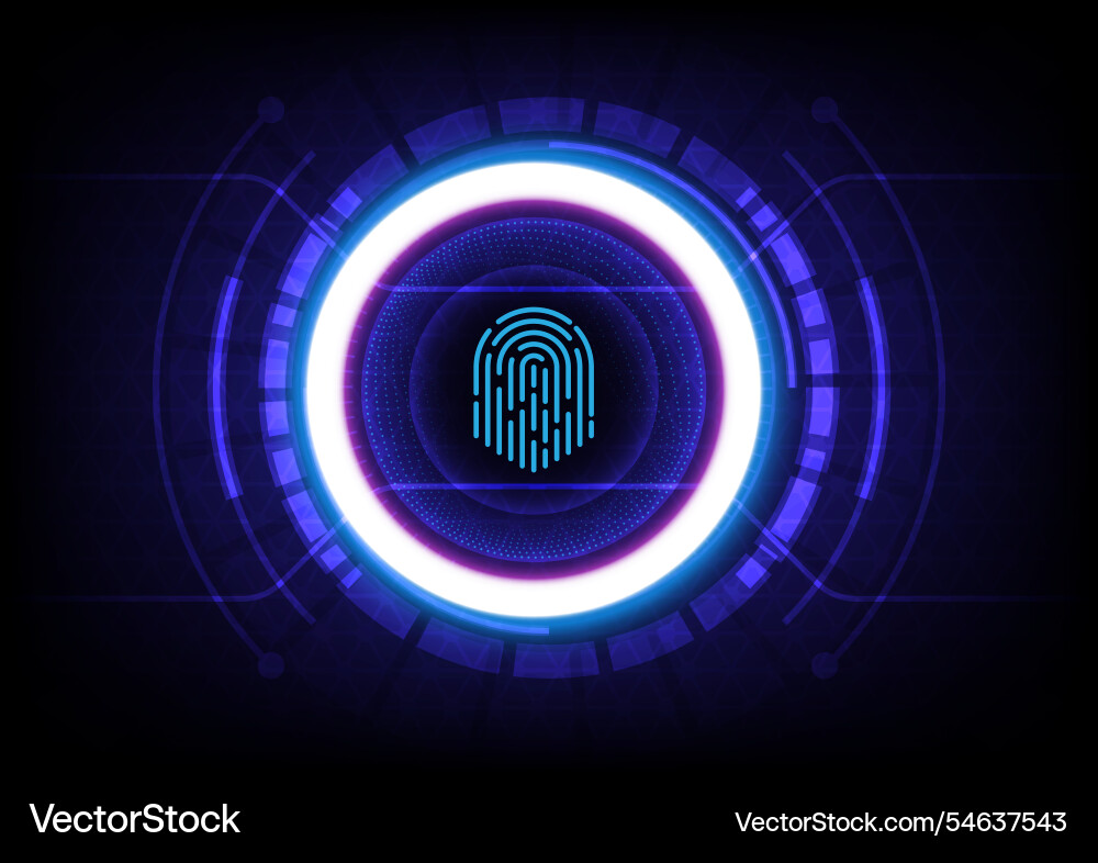 Abstract background with finger print and tech vector image