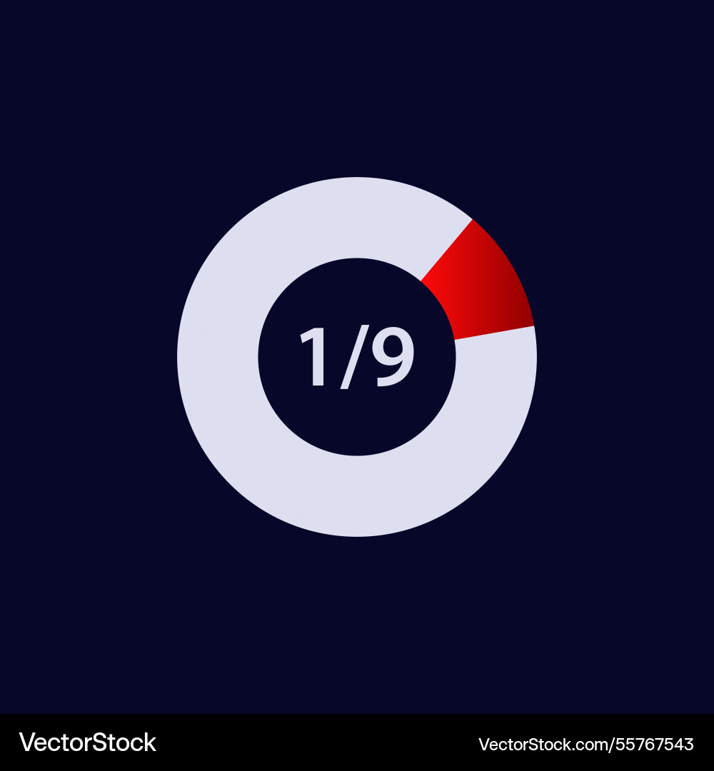 Circular progress graph with one segment Vector Image