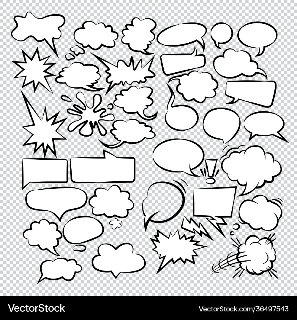 Comic Speech Bubbles Icons vector image