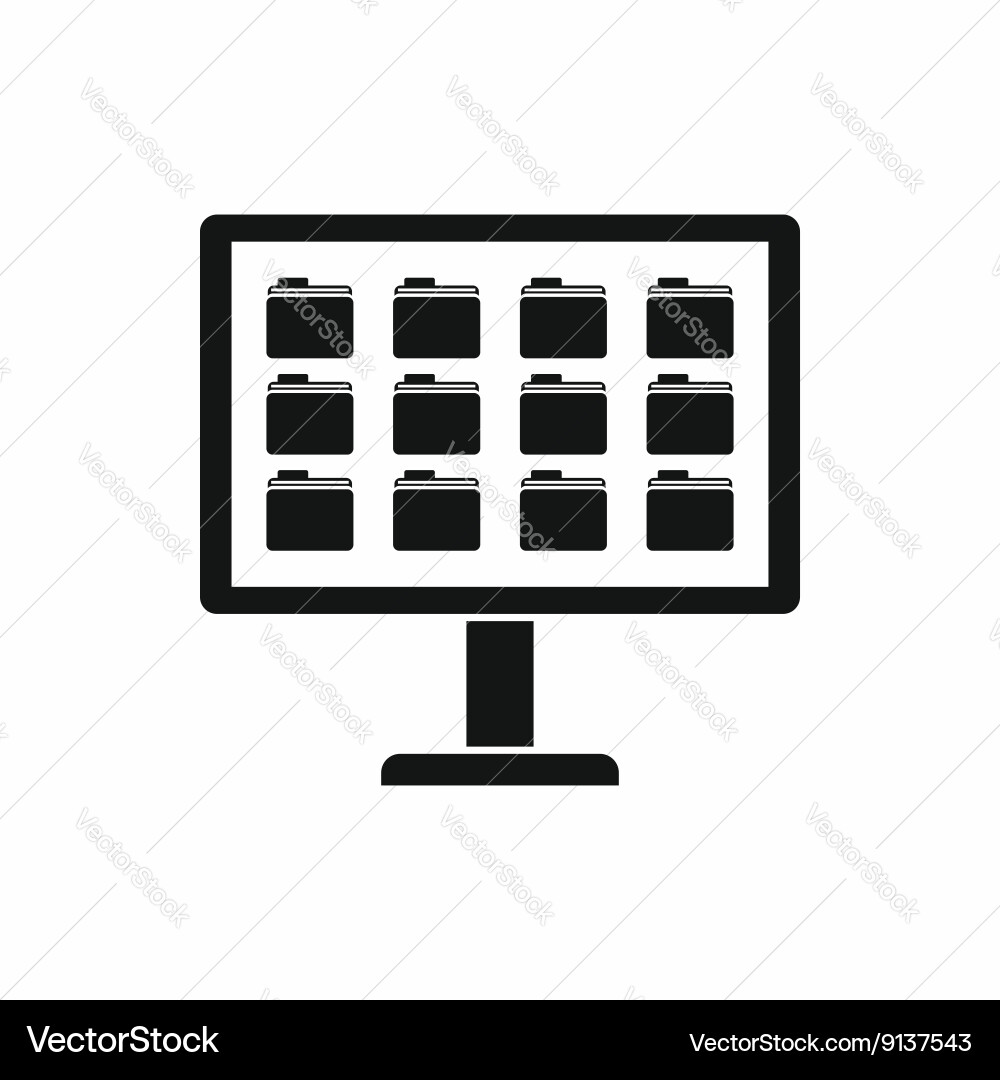 Desktop of computer with folders icon Vector Image