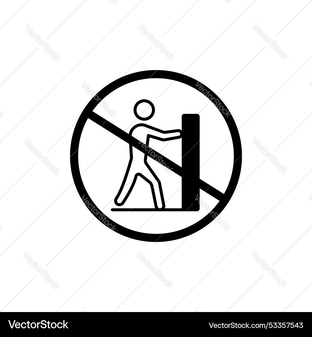 Do not push sign icon set red warning circle Vector Image