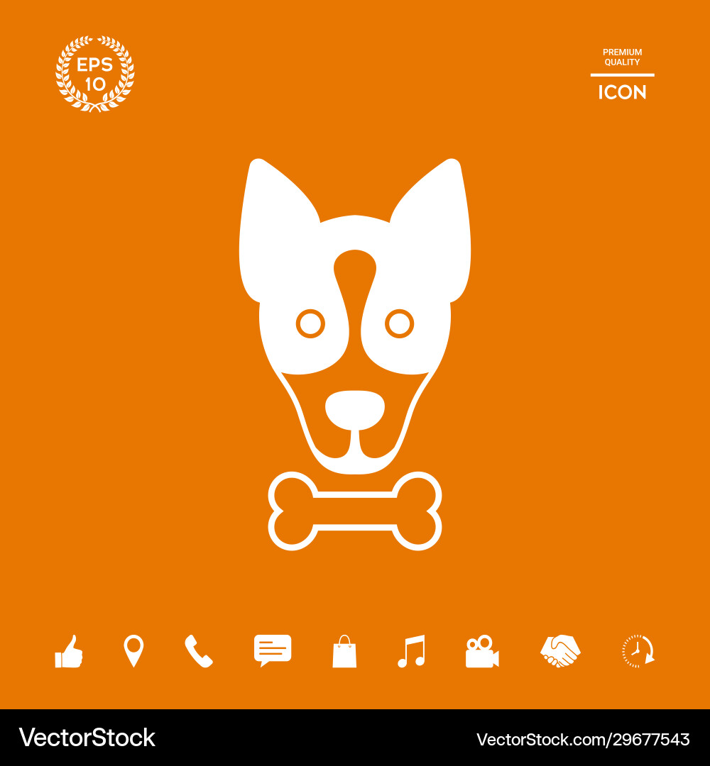 Dog with bone- logo symbol protect sign icon Dog with bone- logo symbol protect sign icon vector image