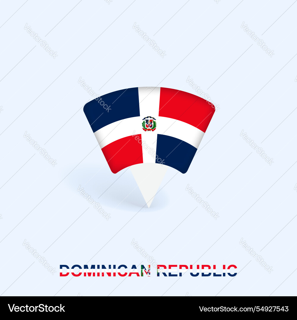 Dominican republic flag map pointer design Dominican republic flag map pointer design vector image