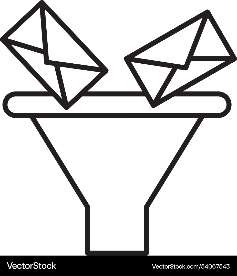 Message filtering line icon design Vector Image