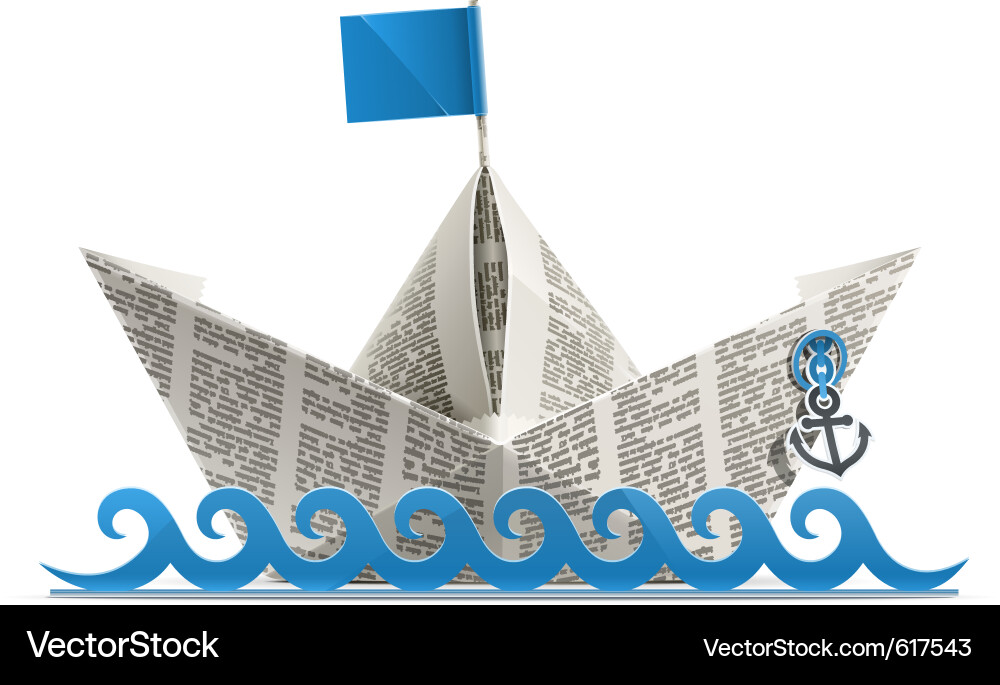 Paper ship origami vector image