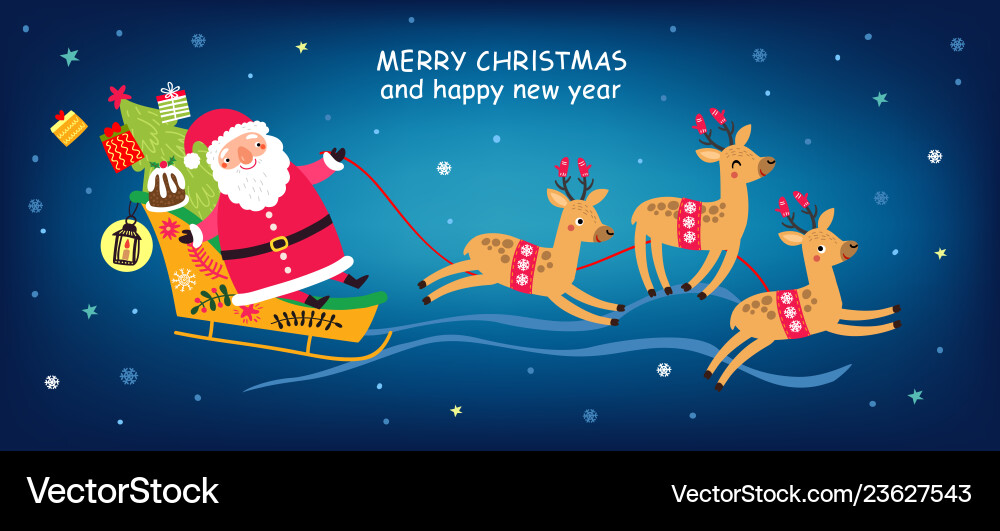 Santa und deers Santa und deers vektorbild