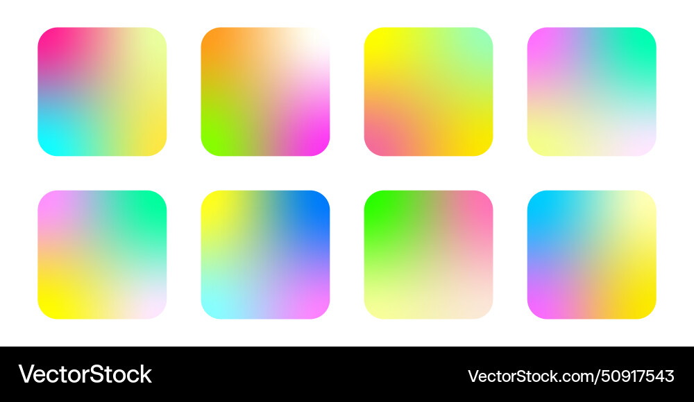 Set of gradient color app icon backgrounds Set of gradient color app icon backgrounds vector image