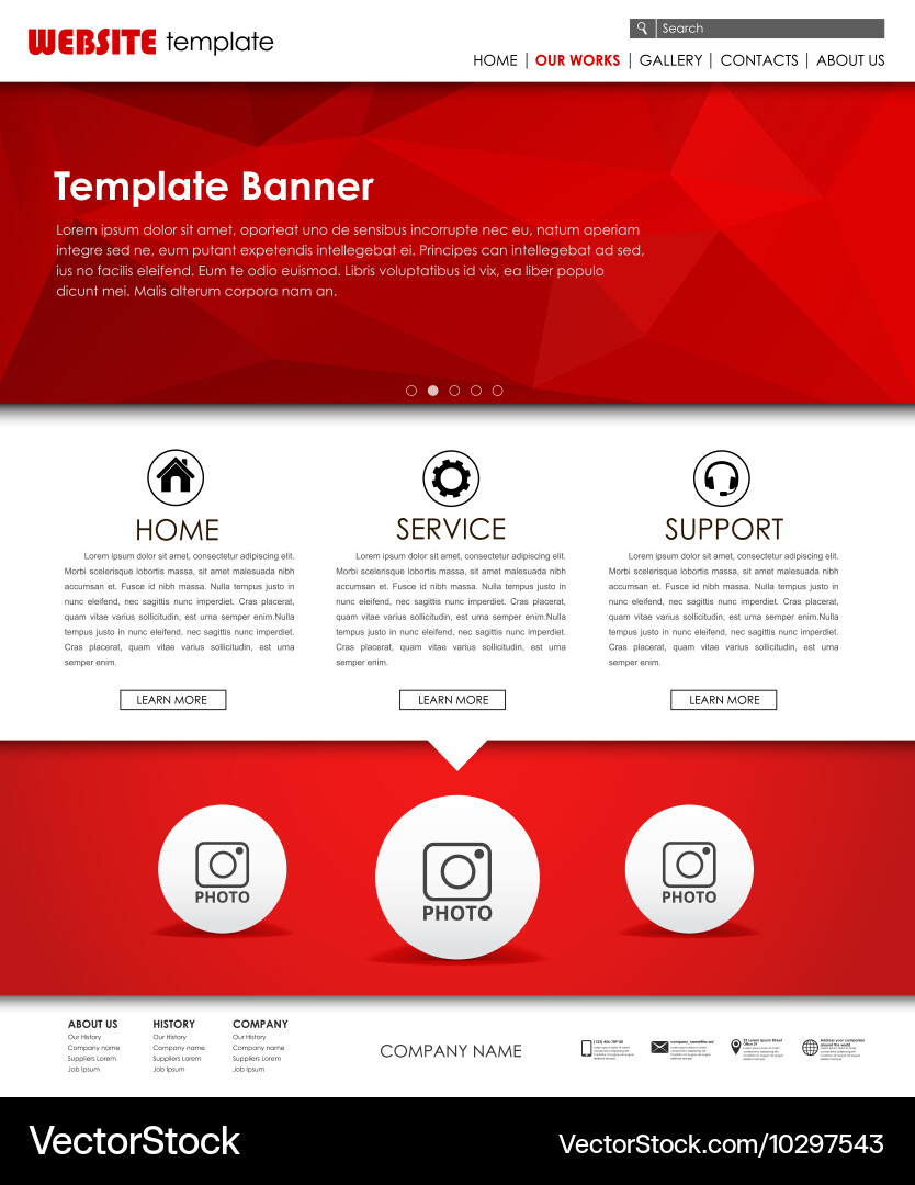 Template web site Vector Image