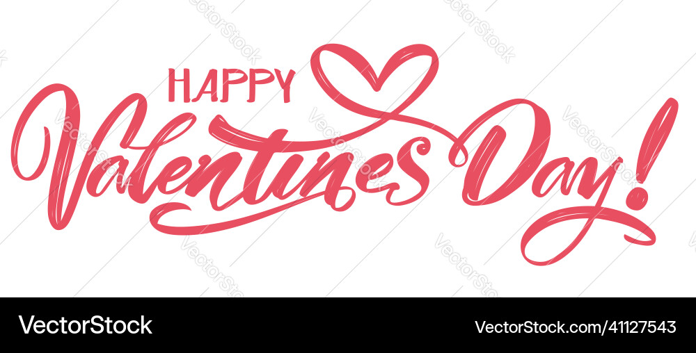 Valentinstag Text & Herzen Vektorbild