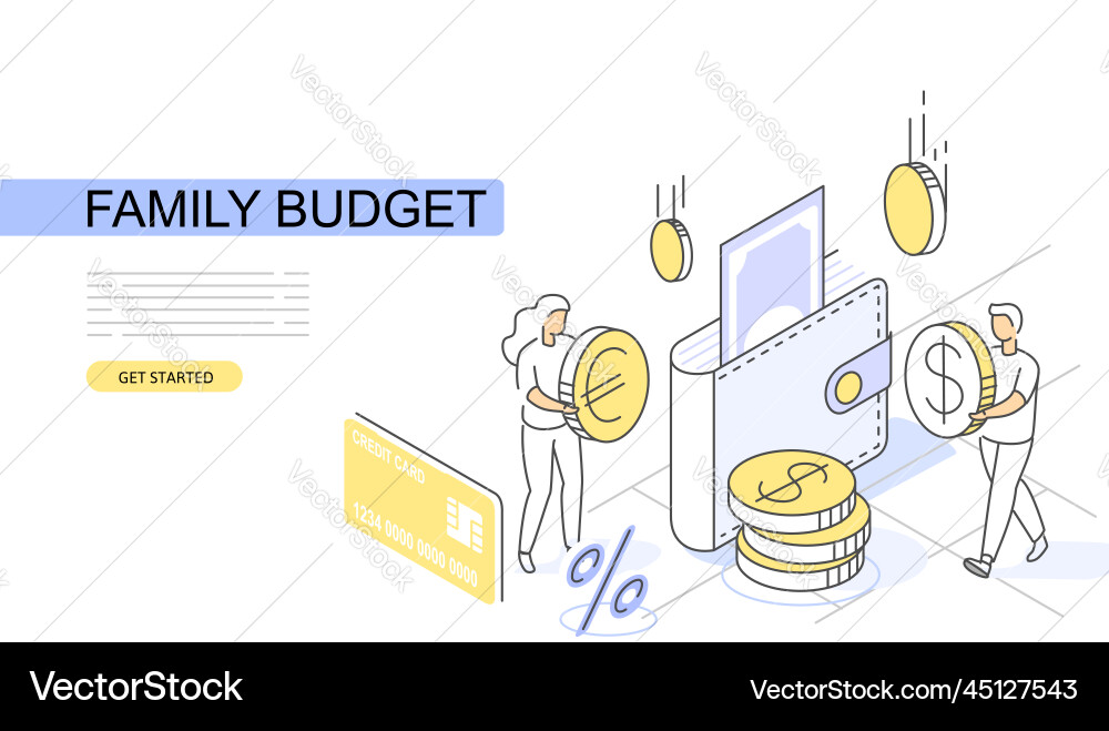 Wallet with money isometric concept use for web Vector Image
