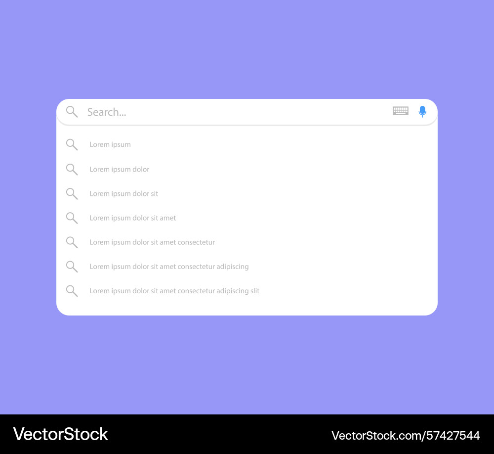 Clean and modern of a search bar ui Vector Image
