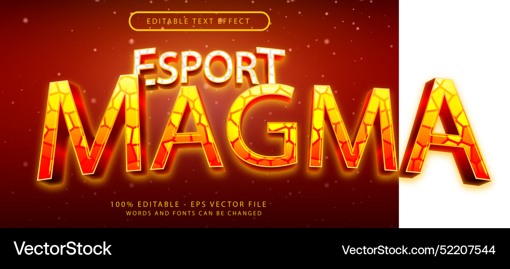 Esport magma light color 3d text effect Esport magma light color 3d text effect vector image