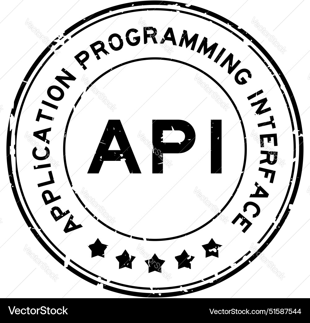 Grunge black api application programming Grunge black api application programming vector image